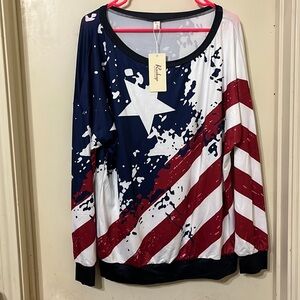 NWT Large long sleeved patriotic shirt